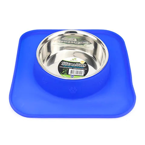 STAINLESS STEEL BOWL WITH SILICONE MAT - 540ML