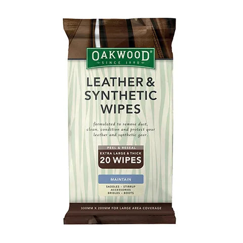 OAKWOOD LEATHER & SYNTHETIC WIPES X 20