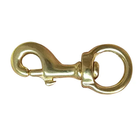 BRASS ROUND EYE SWIVEL HOOKS