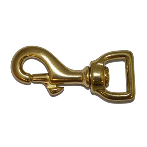 FLAT SWIVEL EYE SNAPHOOK - BRASS 15MM