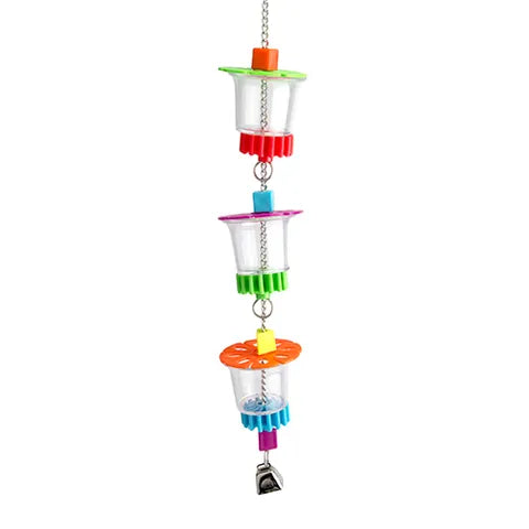 BIRD TOY - FORAGING - 3 CUPS WITH BEADS