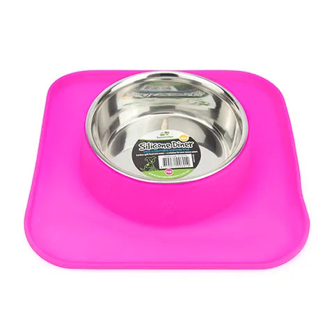 STAINLESS STEEL BOWL WITH SILICONE MAT - 540ML